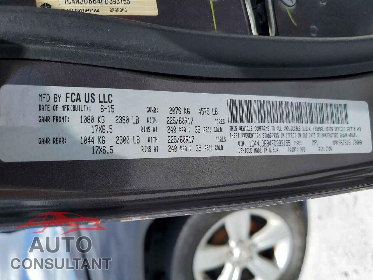 JEEP COMPASS 2015 - 1C4NJDBB4FD393155