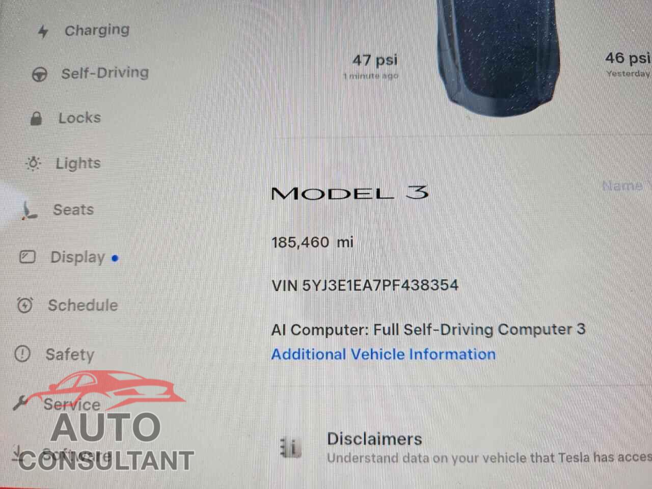 TESLA MODEL 3 2023 - 5YJ3E1EA7PF438354
