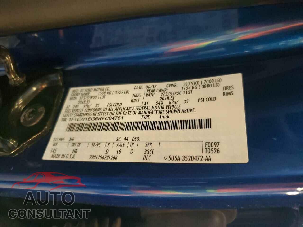 FORD F-150 2017 - 1FTEW1EG6HFC84761