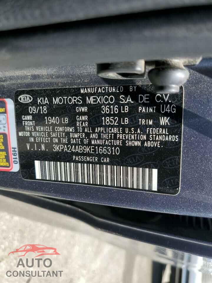 KIA RIO 2019 - 3KPA24AB9KE166310