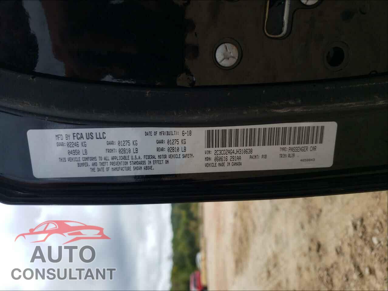 DODGE CHALLENGER 2018 - 2C3CDZAG4JH310638
