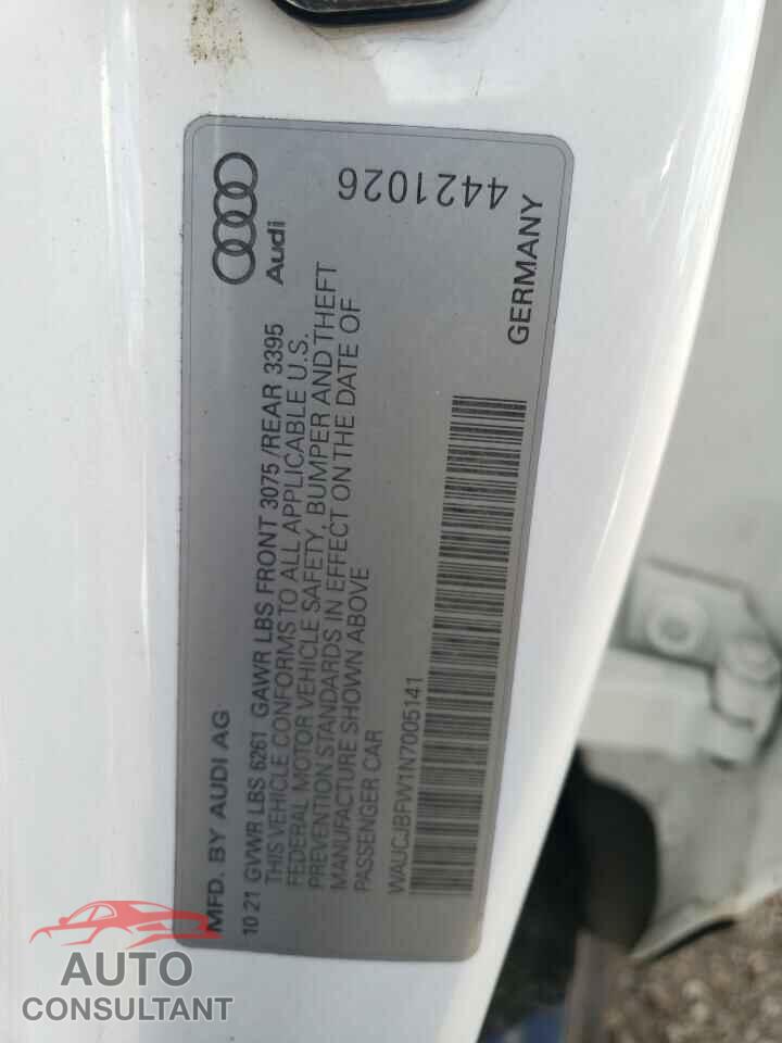 AUDI E-TRON GT 2022 - WAUCJBFW1N7005141
