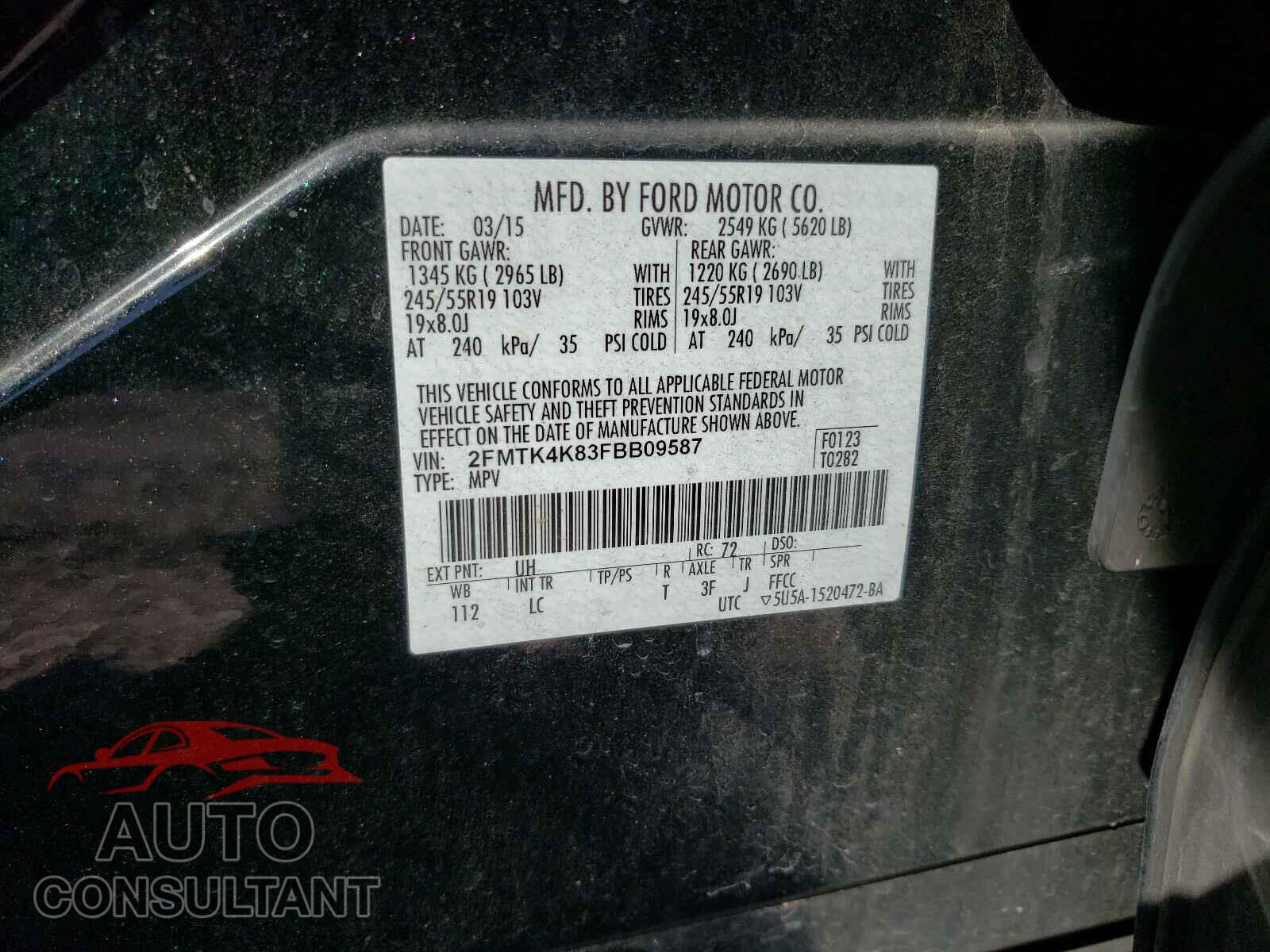 FORD EDGE 2015 - 2FMTK4K83FBB09587