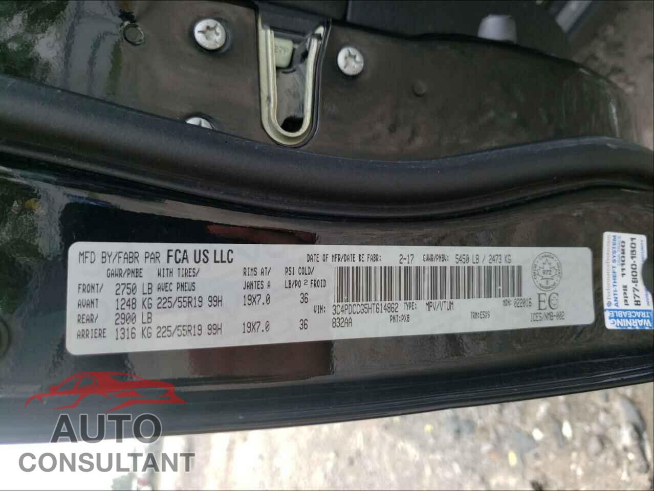 DODGE JOURNEY 2017 - 3C4PDCCG5HT614862