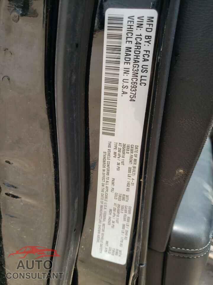 DODGE DURANGO 2021 - 1C4RDHAG3MC693754