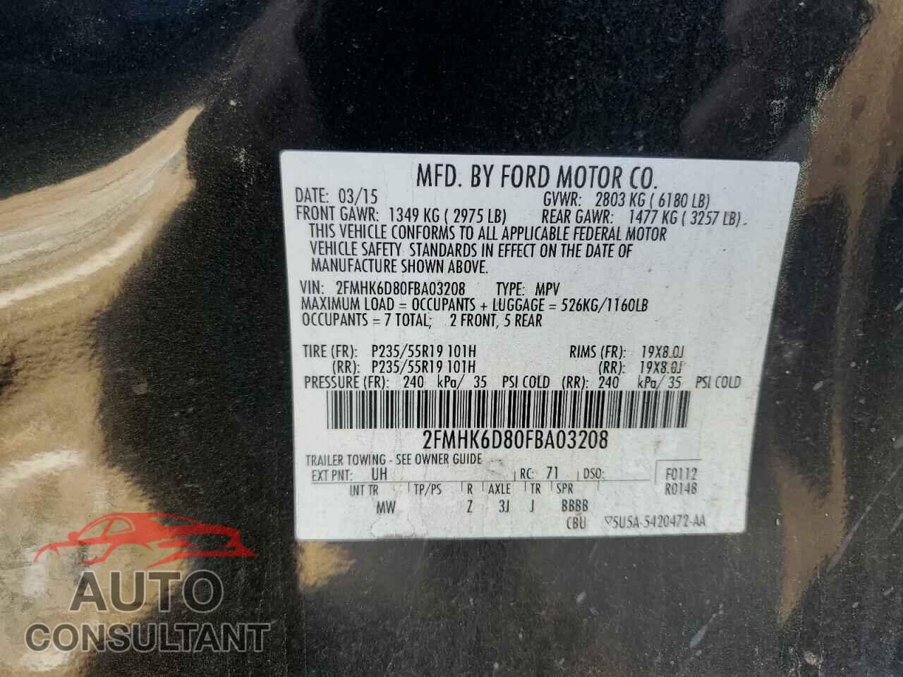 FORD FLEX 2015 - 2FMHK6D80FBA03208