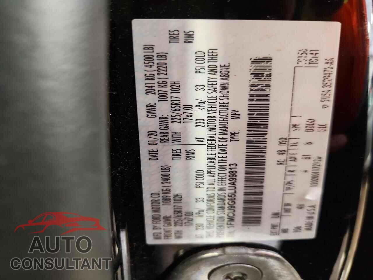 FORD ESCAPE 2020 - 1FMCU9G65LUA99813