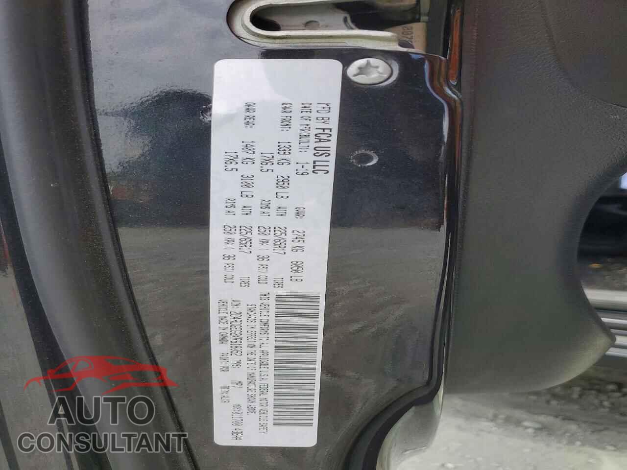 DODGE CARAVAN 2019 - 2C4RDGEG2KR618052