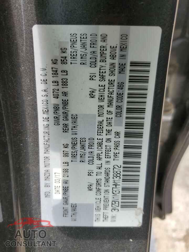 MAZDA 3 2017 - 3MZBN1M37HM138872