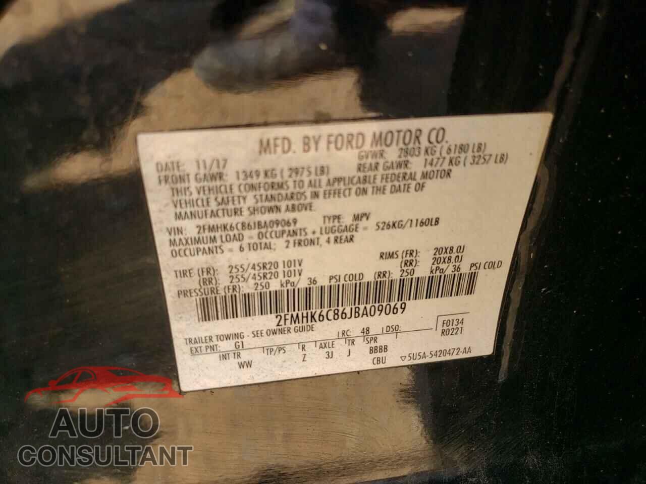 FORD FLEX 2018 - 2FMHK6C86JBA09069
