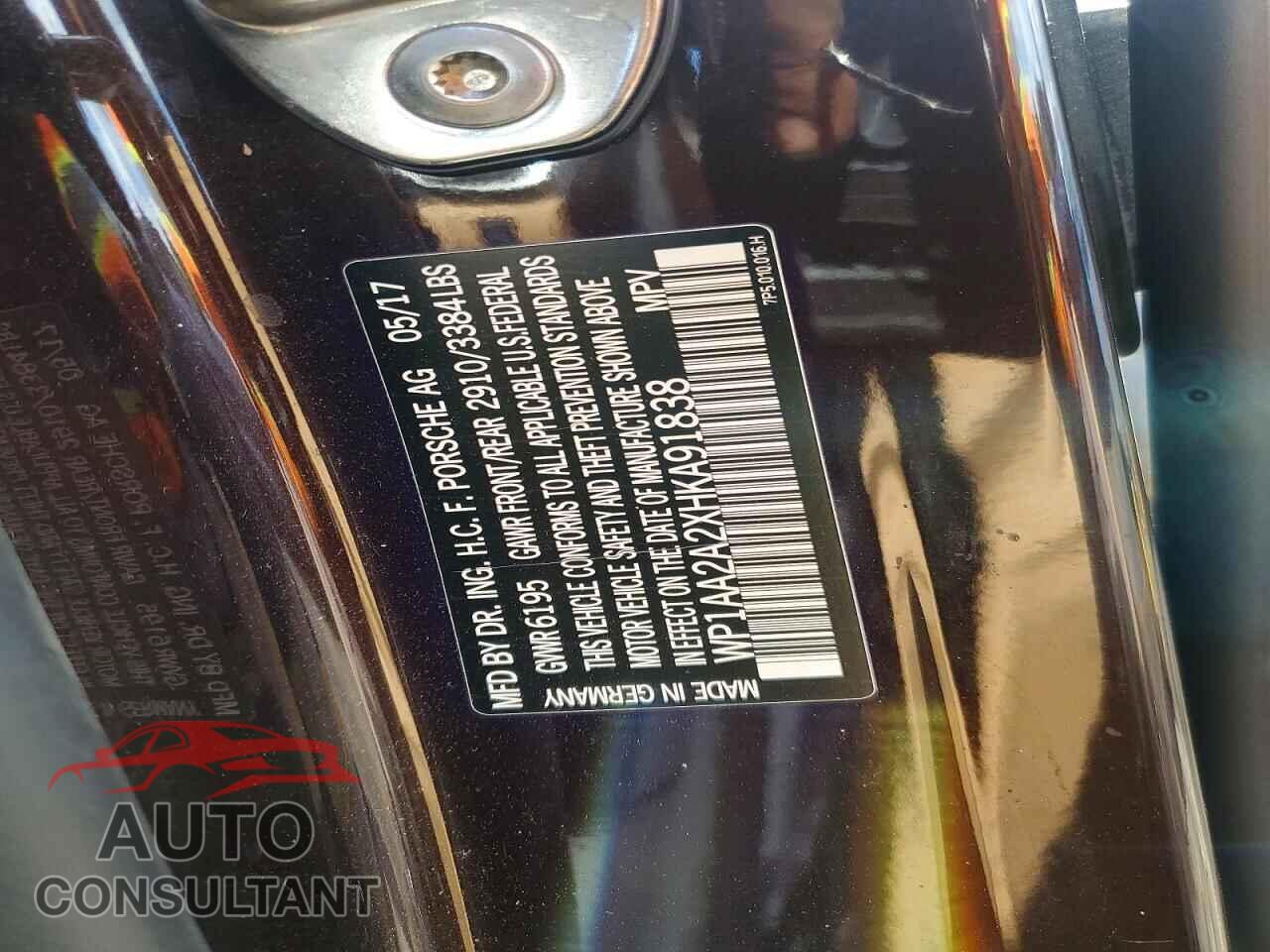 PORSCHE CAYENNE 2017 - WP1AA2A2XHKA91838