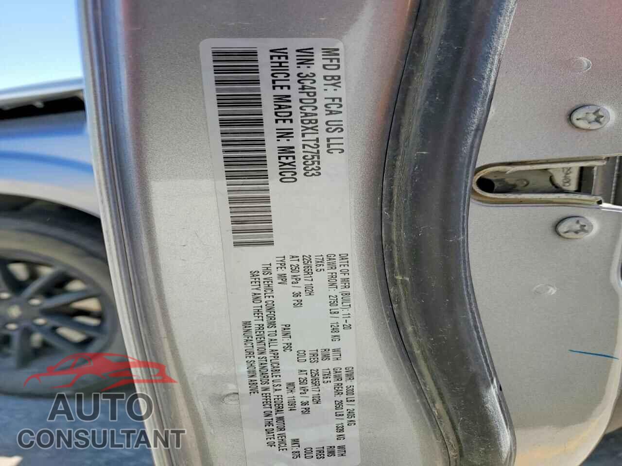 DODGE JOURNEY 2020 - 3C4PDCABXLT275533