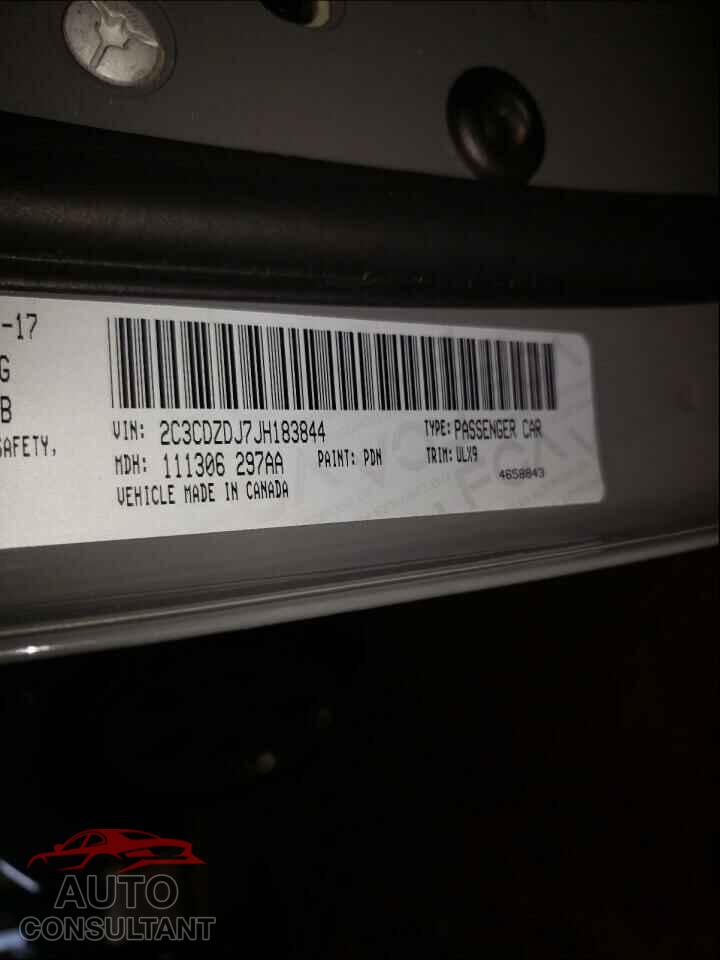 DODGE CHALLENGER 2018 - 2C3CDZDJ7JH183844