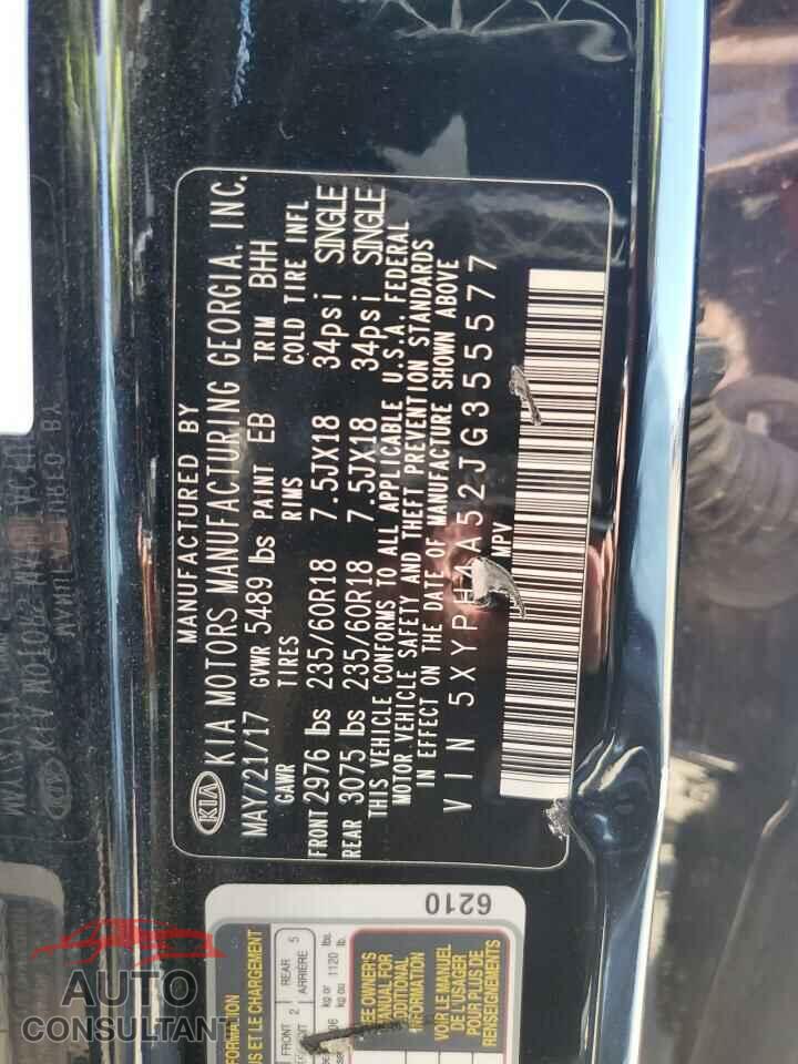 KIA SORENTO 2018 - 5XYPH4A52JG355577
