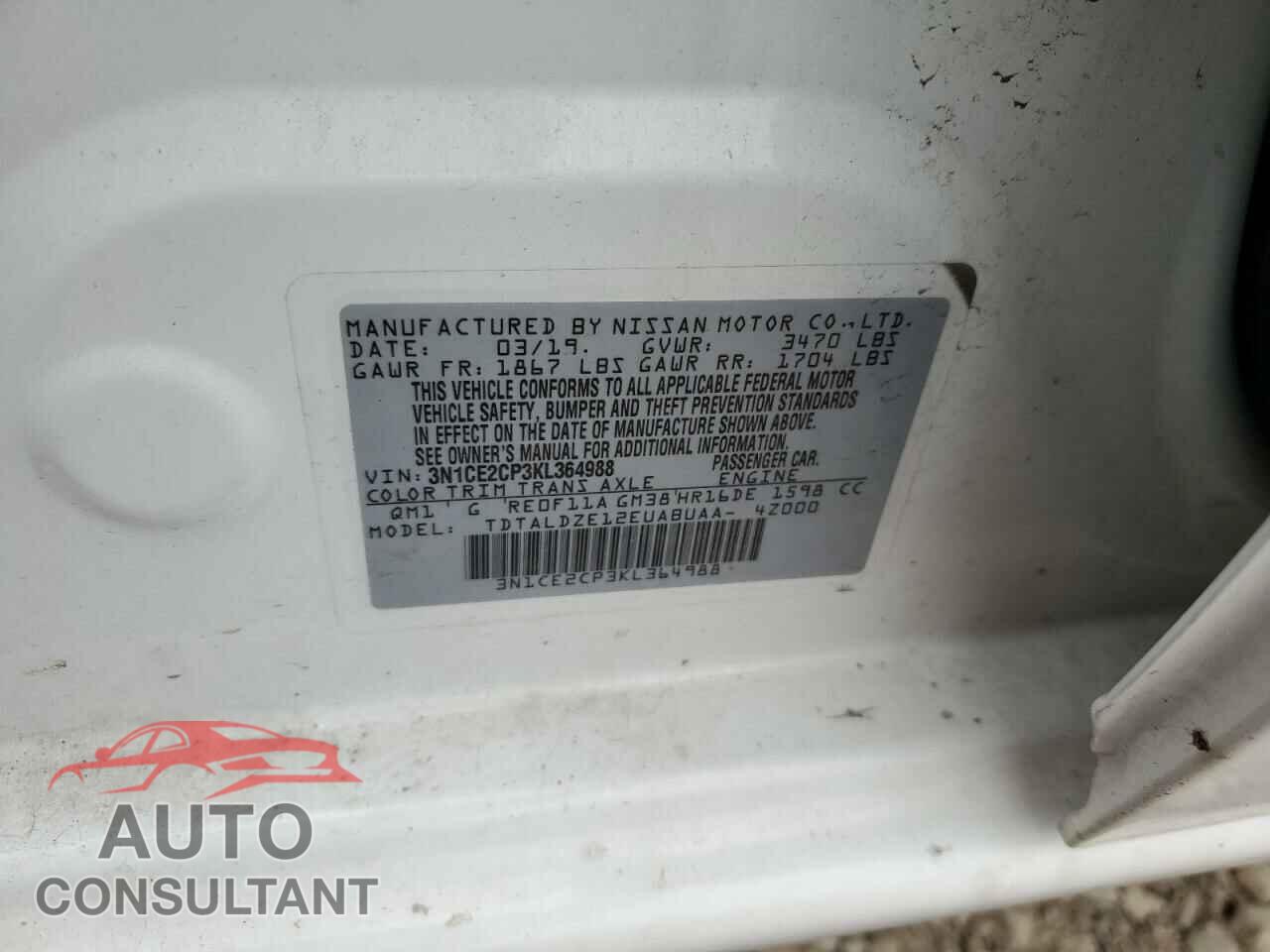 NISSAN VERSA 2019 - 3N1CE2CP3KL364988