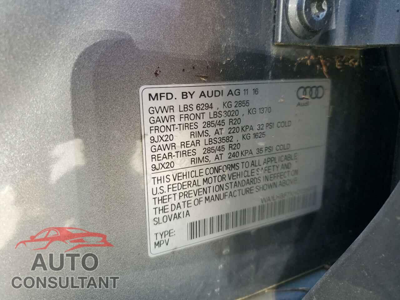 AUDI Q7 2017 - WA1LHBF7XHD036802