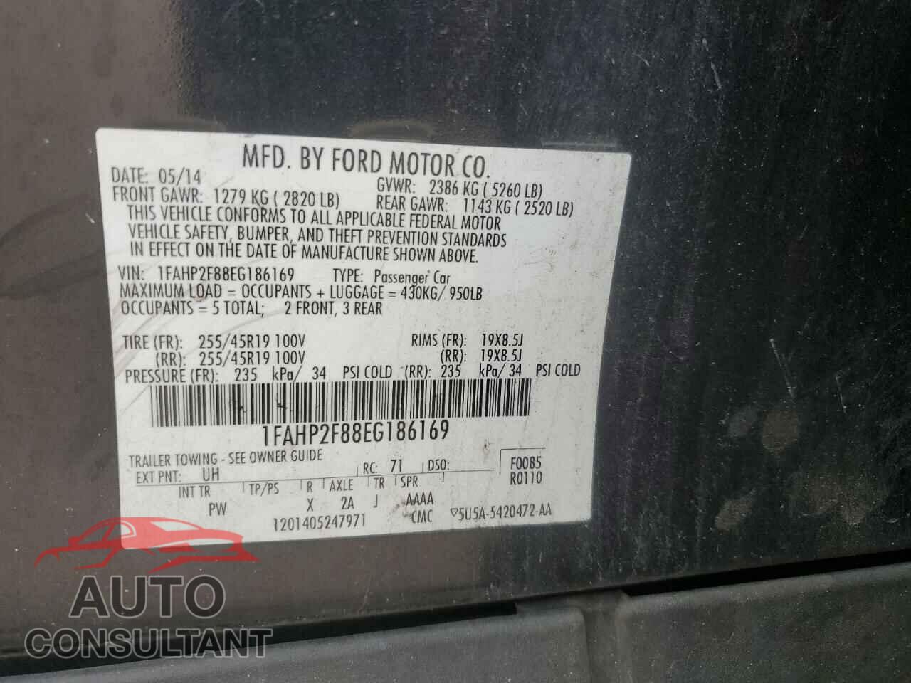 FORD TAURUS 2014 - 1FAHP2F88EG186169