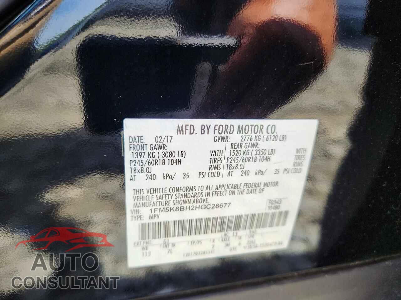 FORD EXPLORER 2017 - 1FM5K8BH2HGC28677