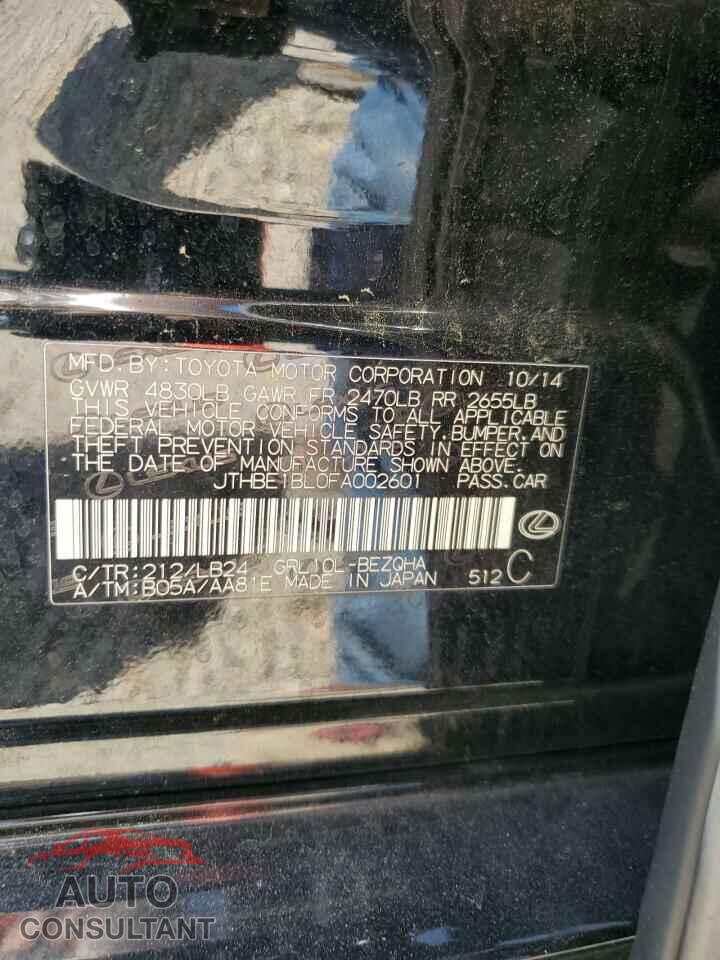 LEXUS GS350 2015 - JTHBE1BL0FA002601