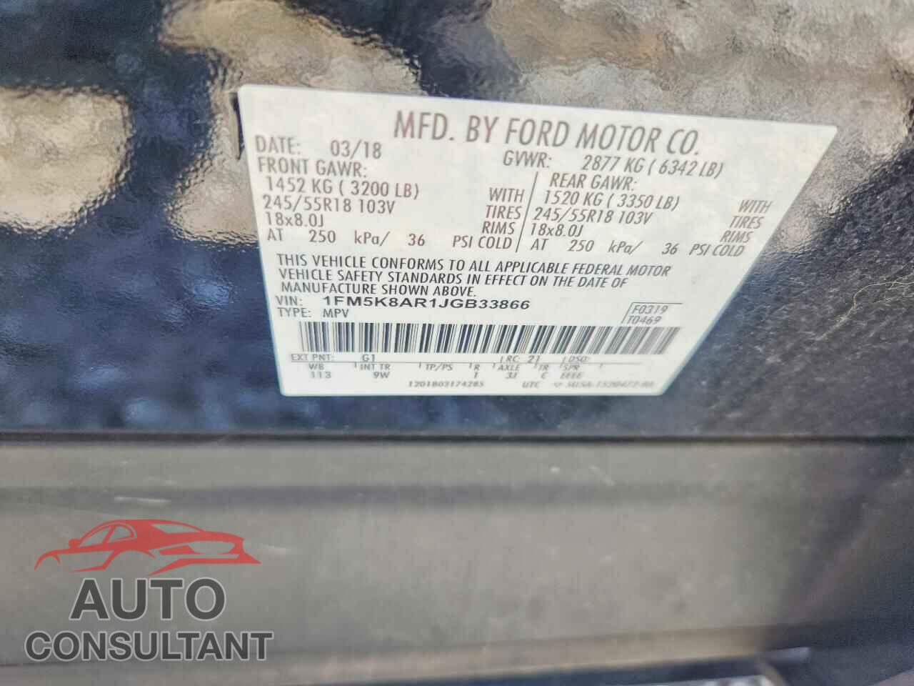 FORD EXPLORER 2018 - 1FM5K8AR1JGB33866
