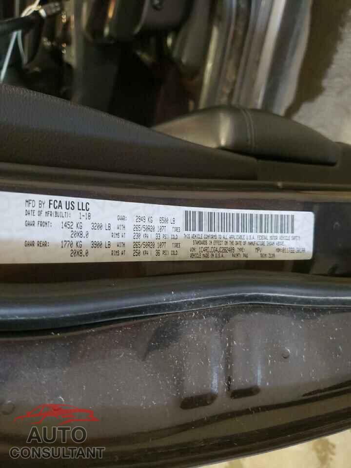 DODGE DURANGO 2018 - 1C4RDJDG4JC282409