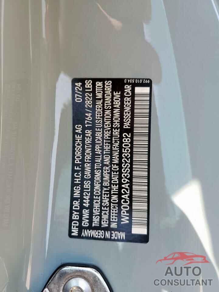 PORSCHE 911 2025 - WP0CA2A93SS235082