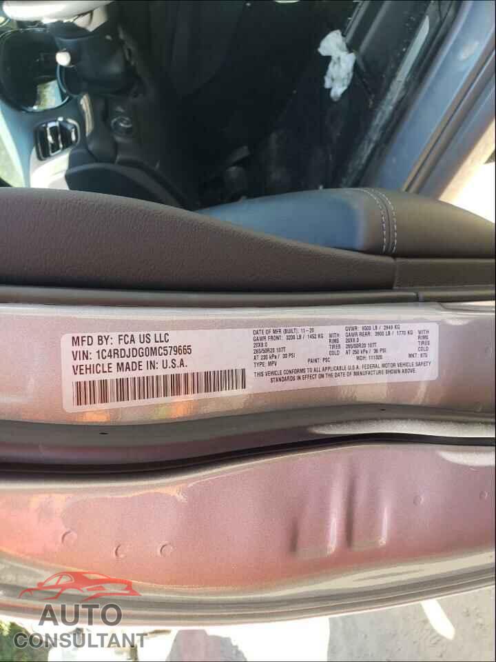 DODGE DURANGO 2021 - 1C4RDJDG0MC579665