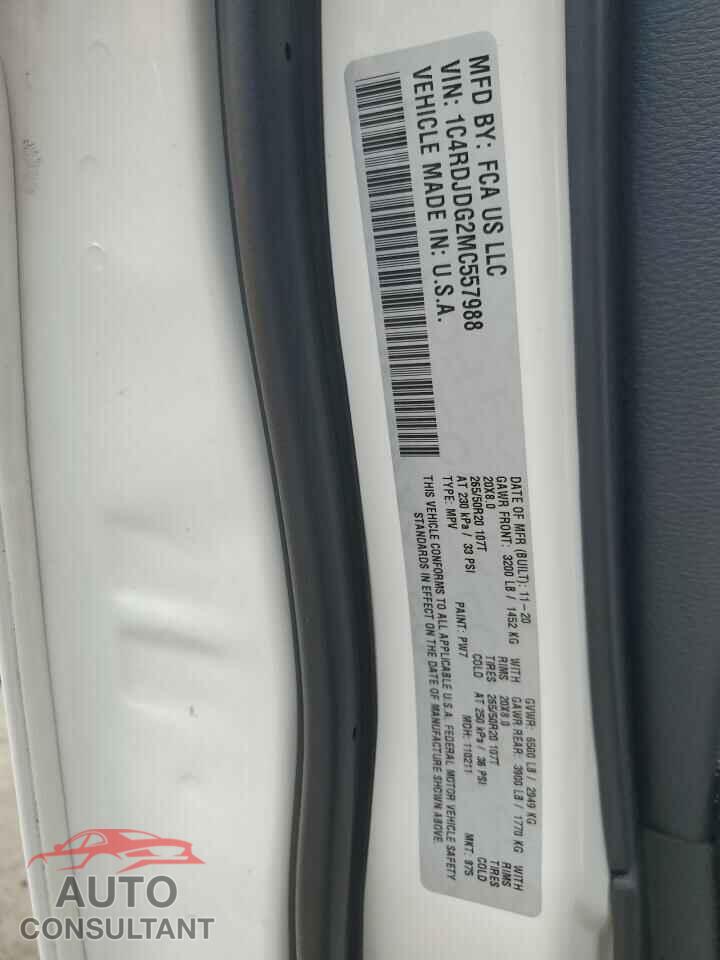 DODGE DURANGO 2021 - 1C4RDJDG2MC557988