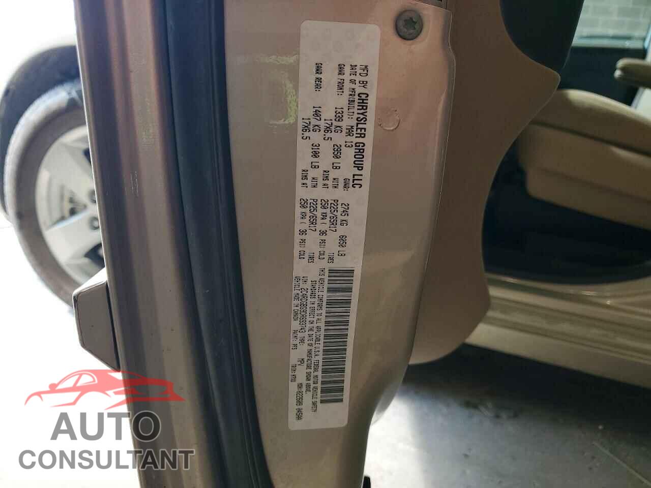 DODGE CARAVAN 2013 - 2C4RDGBG9DR693743