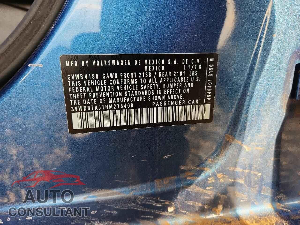 VOLKSWAGEN JETTA 2017 - 3VWDB7AJ1HM275409