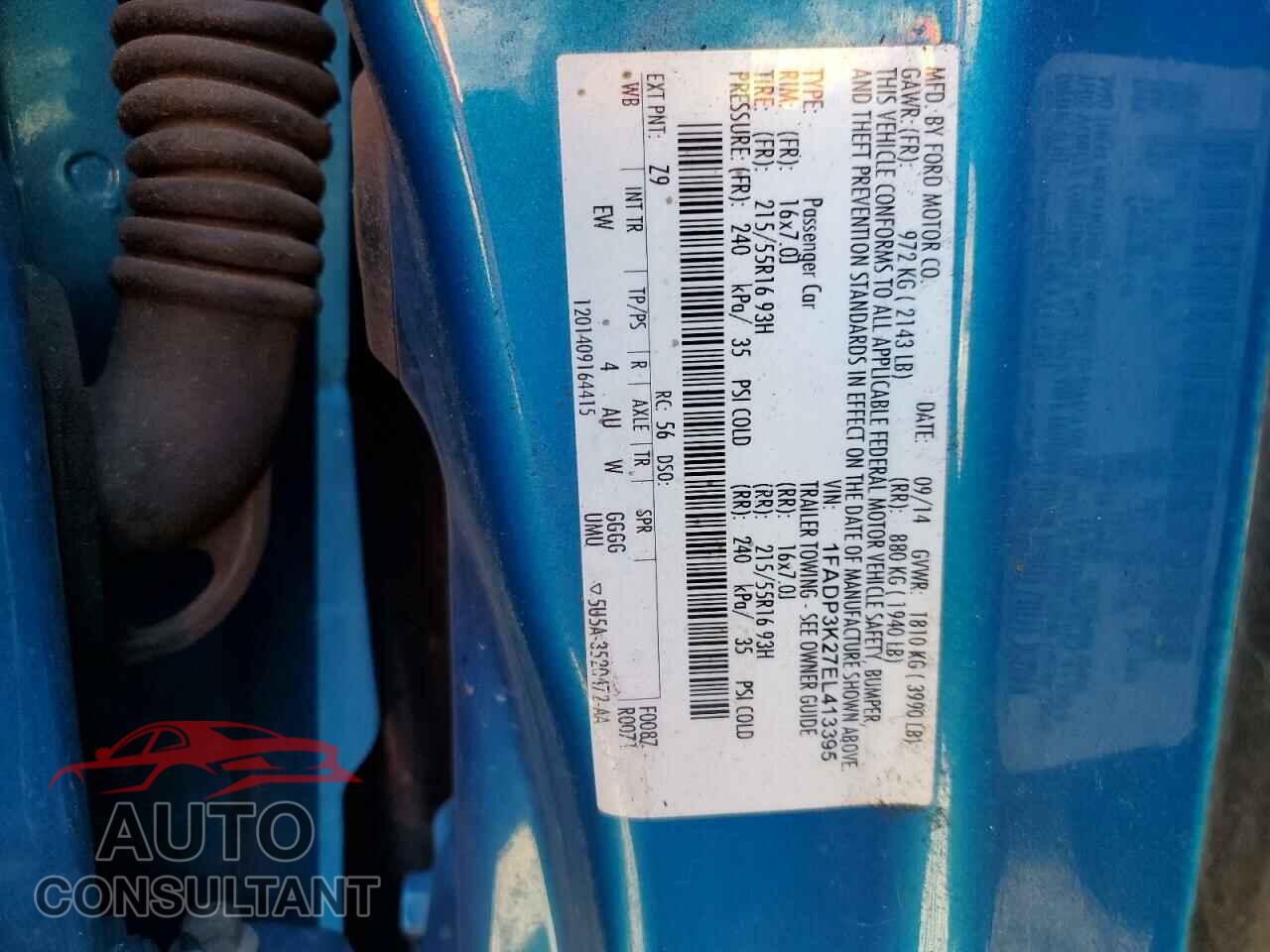 FORD FOCUS 2014 - 1FADP3K27EL413395