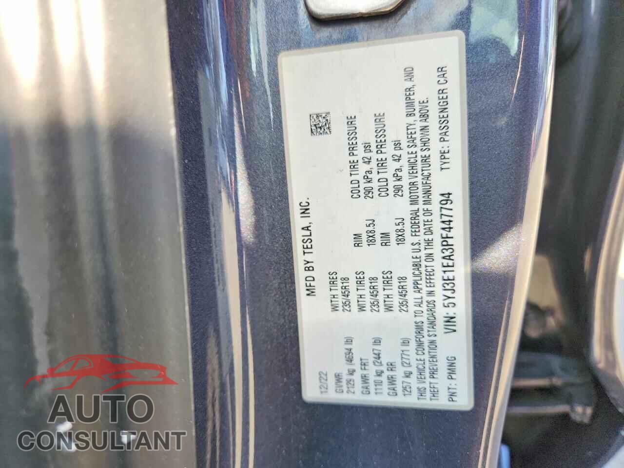 TESLA MODEL 3 2023 - 5YJ3E1EA3PF447794