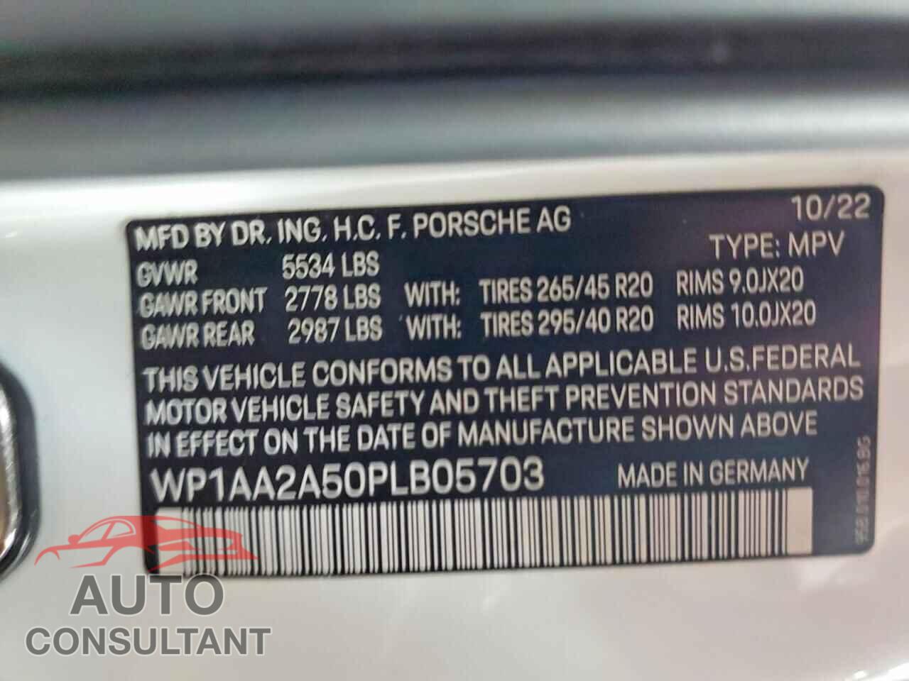 PORSCHE MACAN 2023 - WP1AA2A50PLB05703