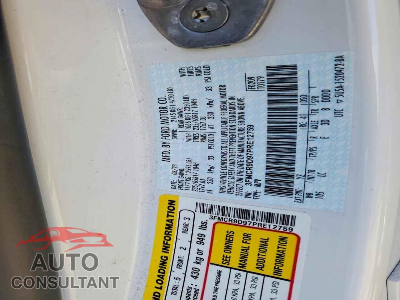 FORD BRONCO 2023 - 3FMCR9D97PRE12759