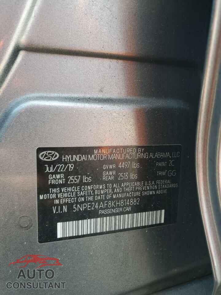 HYUNDAI SONATA 2019 - 5NPE24AF8KH814882