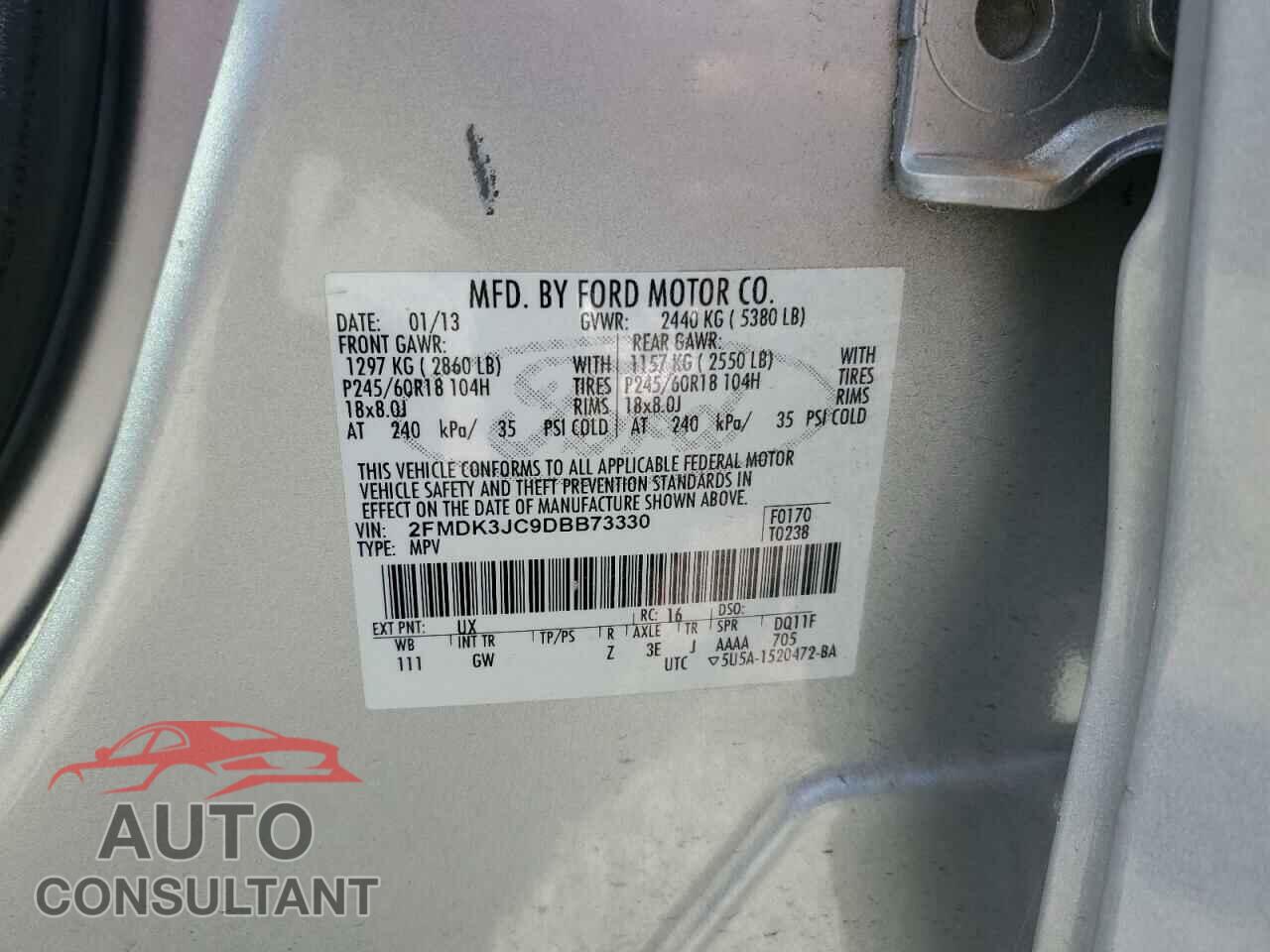 FORD EDGE 2013 - 2FMDK3JC9DBB73330