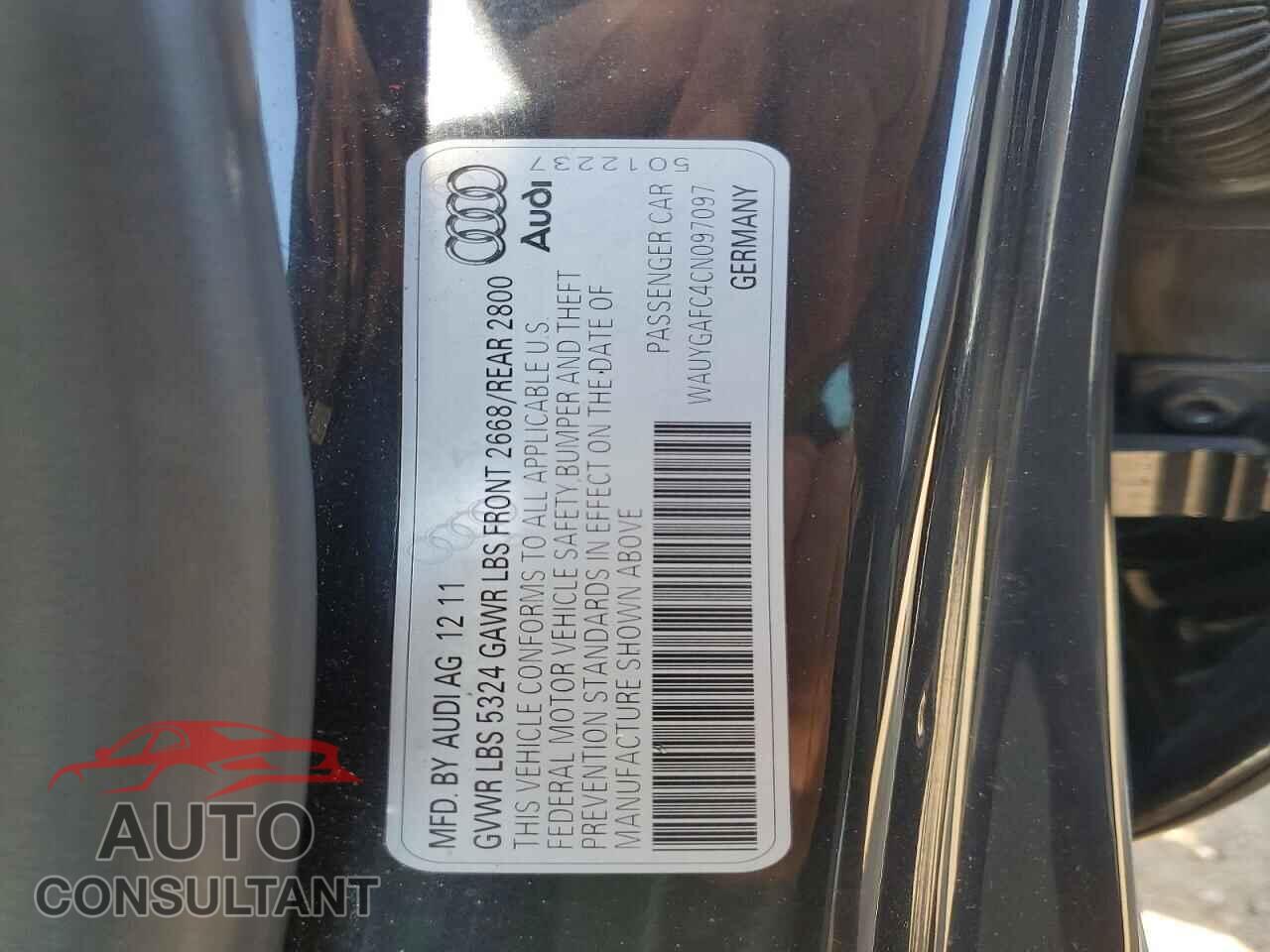 AUDI A7 2012 - WAUYGAFC4CN097097