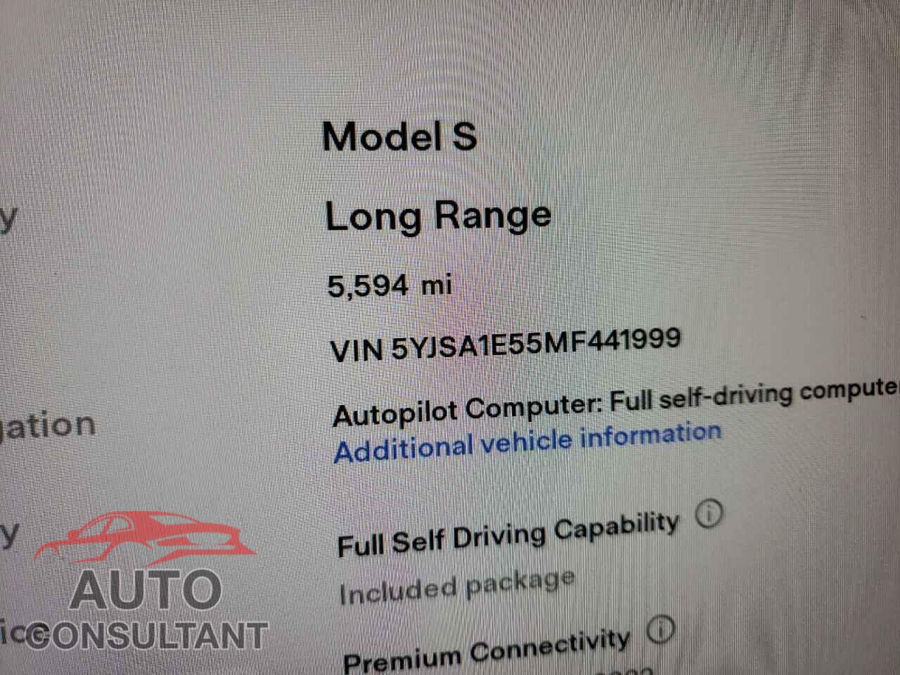 TESLA MODEL S 2021 - 5YJSA1E55MF441999