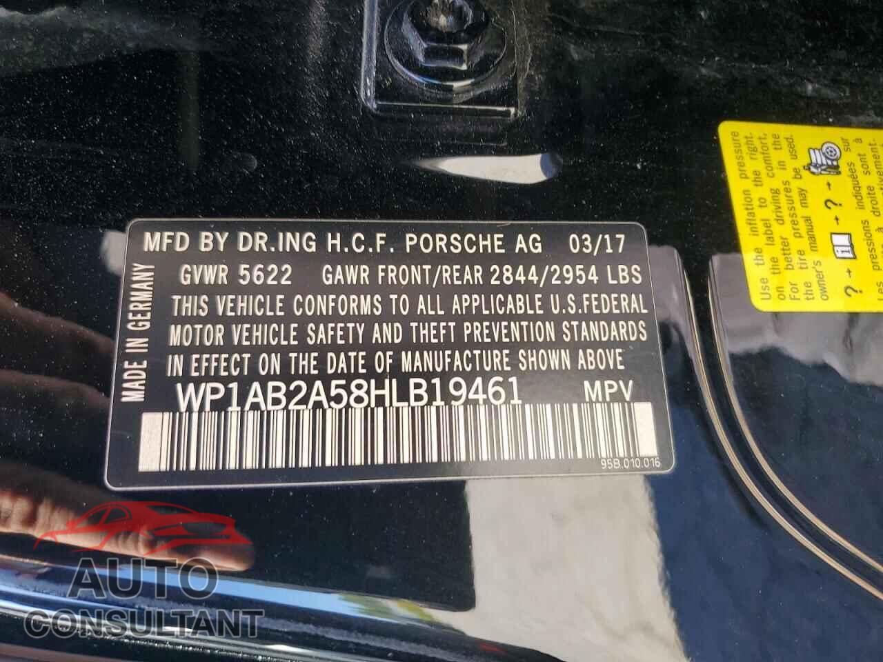 PORSCHE MACAN 2017 - WP1AB2A58HLB19461