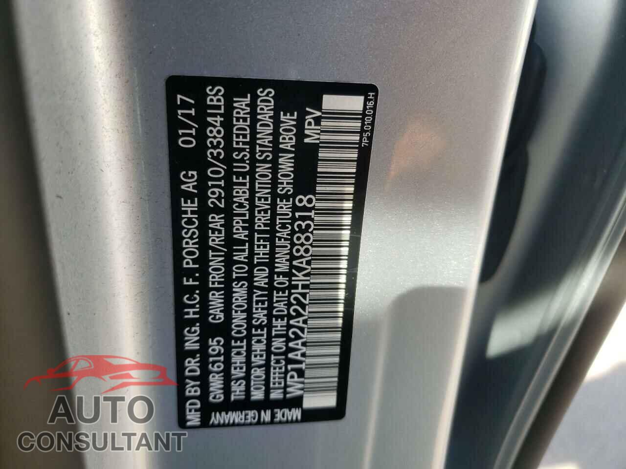 PORSCHE CAYENNE 2017 - WP1AA2A22HKA88318