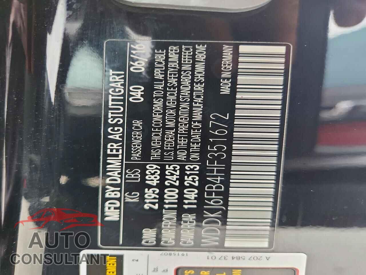 MERCEDES-BENZ E-CLASS 2017 - WDDKJ6FB4HF351672