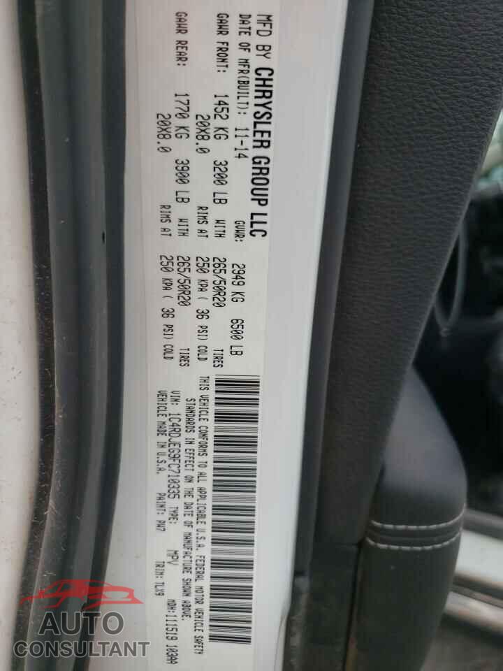DODGE DURANGO 2015 - 1C4RDJEG9FC710335
