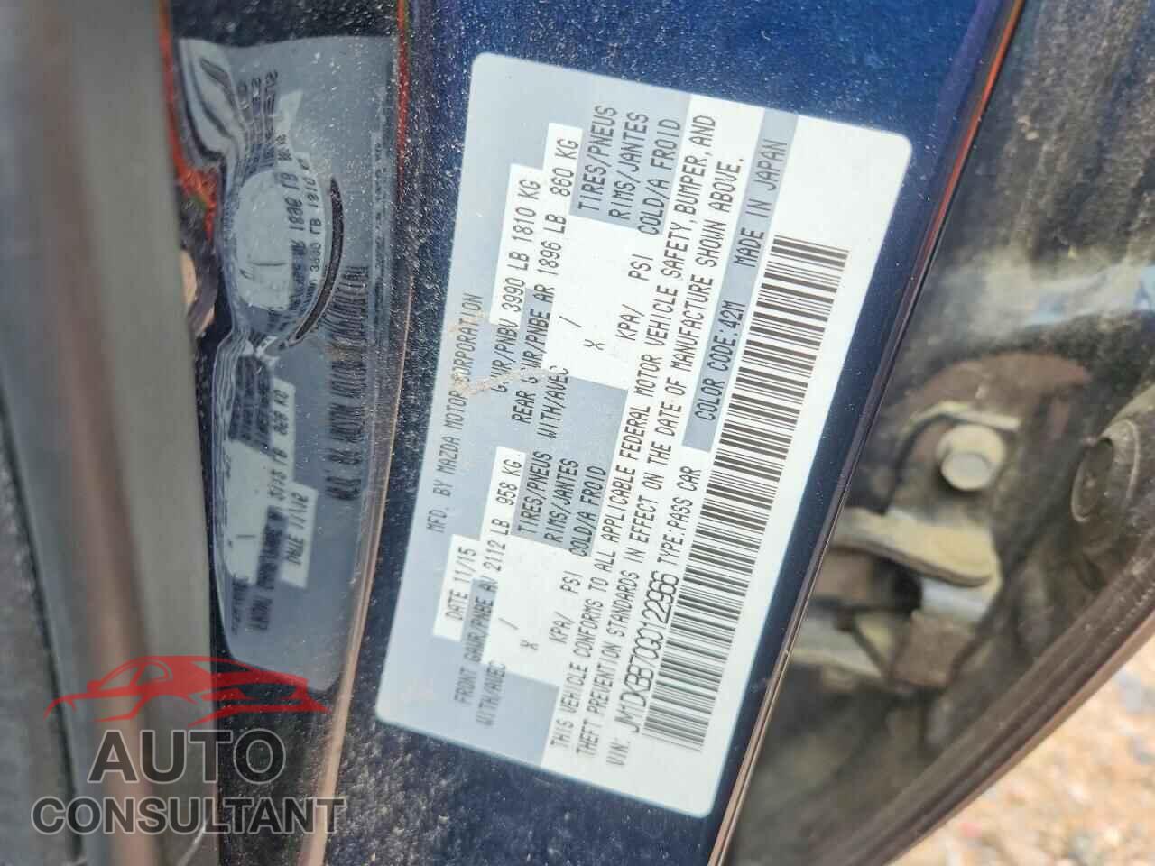 MAZDA CX-3 2016 - JM1DKBB70G0122966