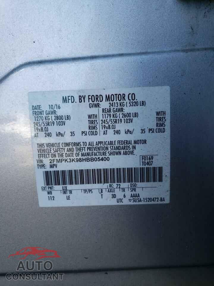 FORD EDGE 2017 - 2FMPK3K98HBB05400