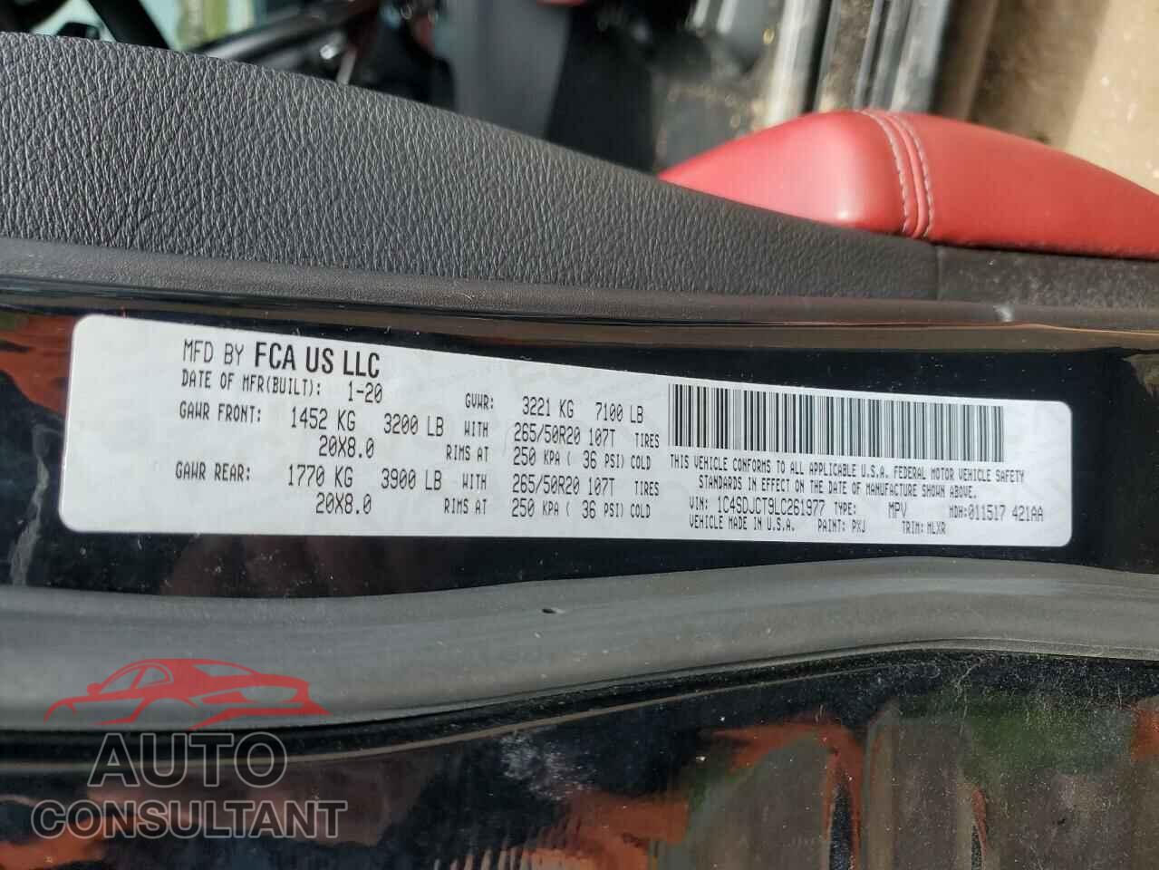 DODGE DURANGO 2020 - 1C4SDJCT9LC261977