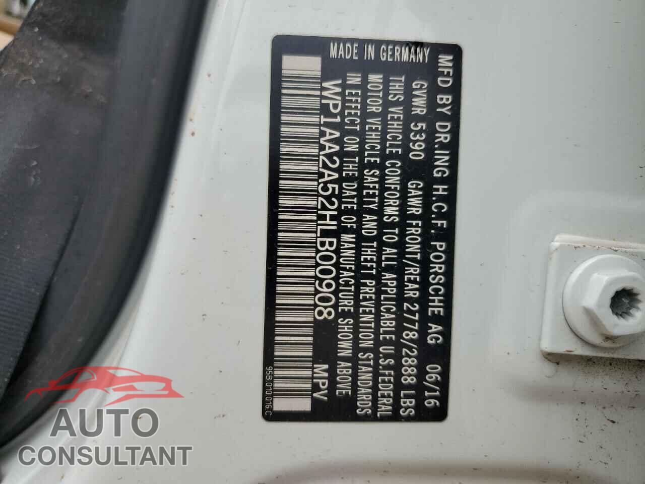 PORSCHE MACAN 2017 - WP1AA2A52HLB00908