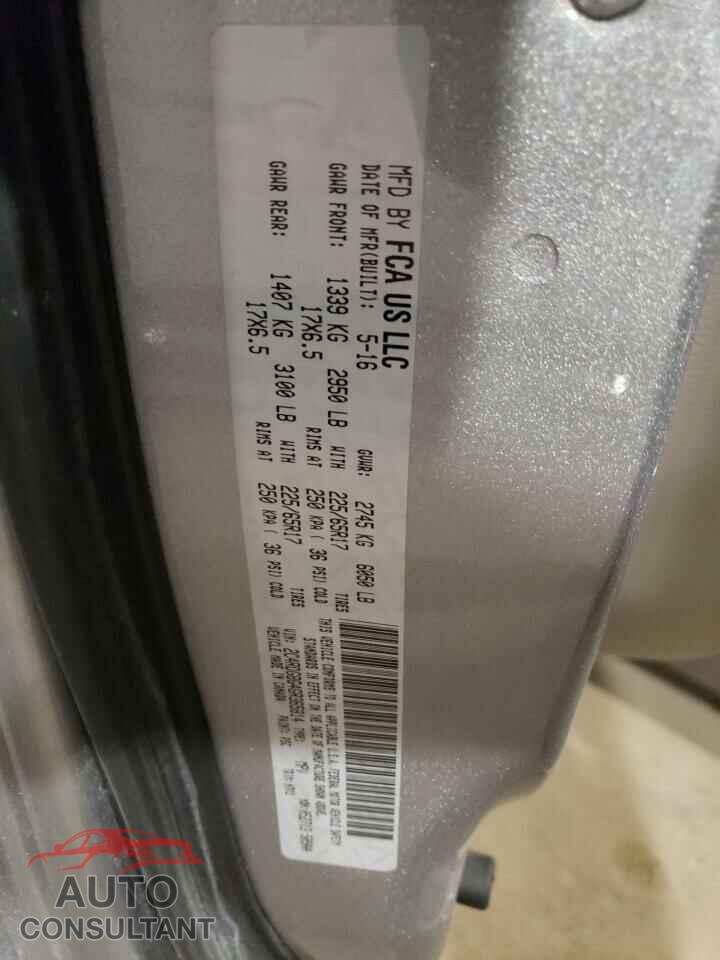 DODGE CARAVAN 2016 - 2C4RDGBG4GR365814