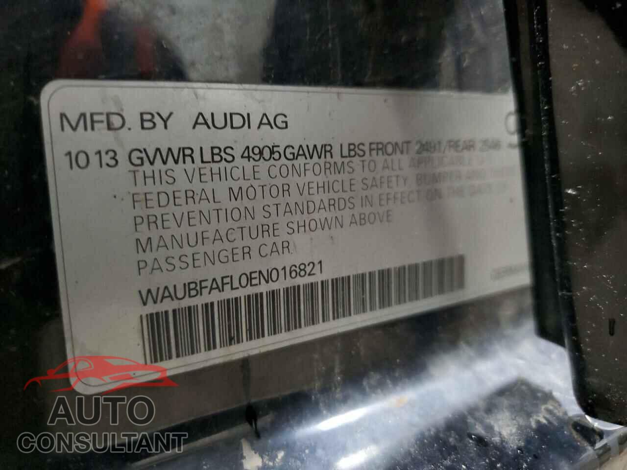 AUDI A4 2014 - WAUBFAFL0EN016821