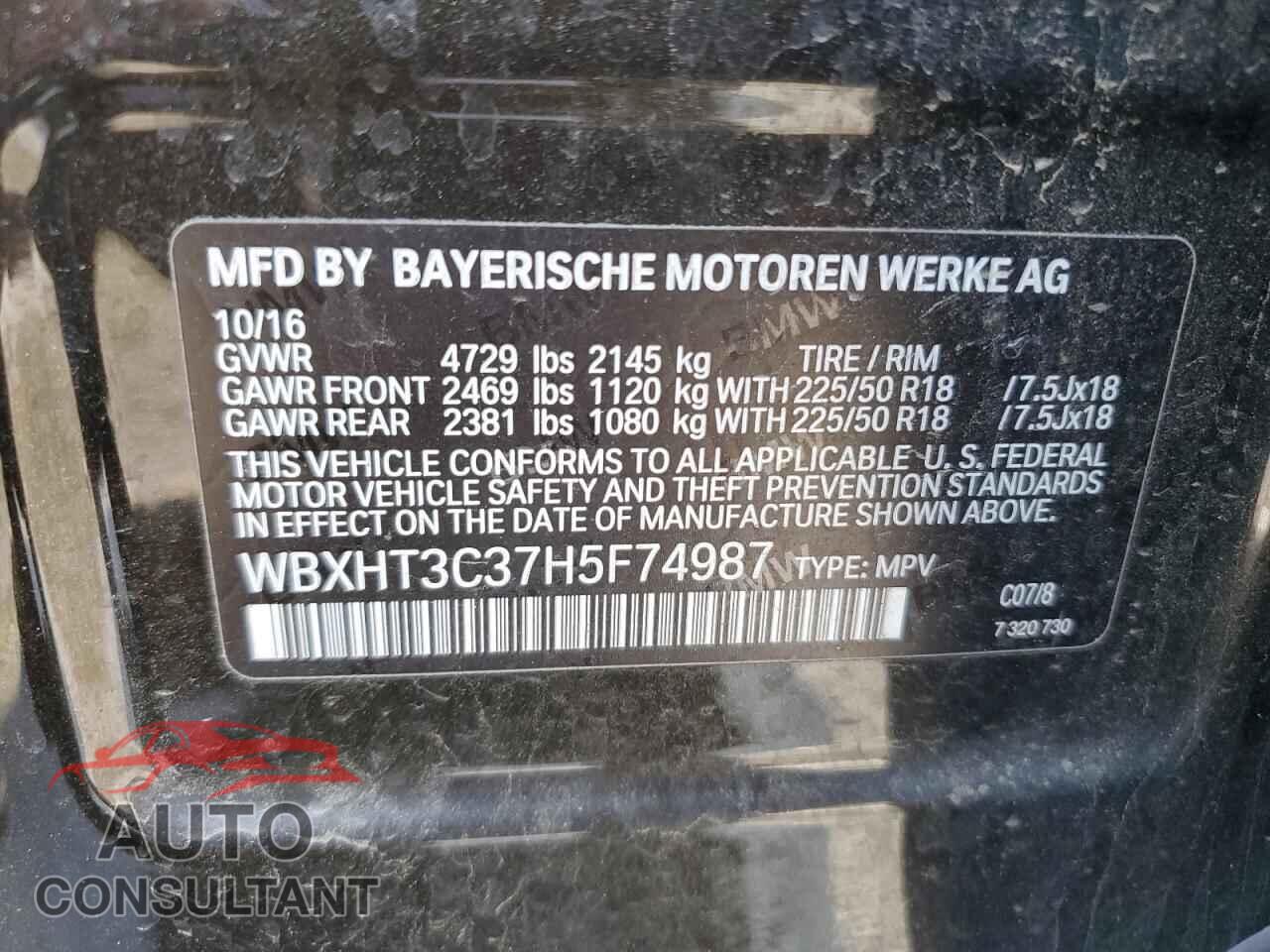 BMW X1 2017 - WBXHT3C37H5F74987
