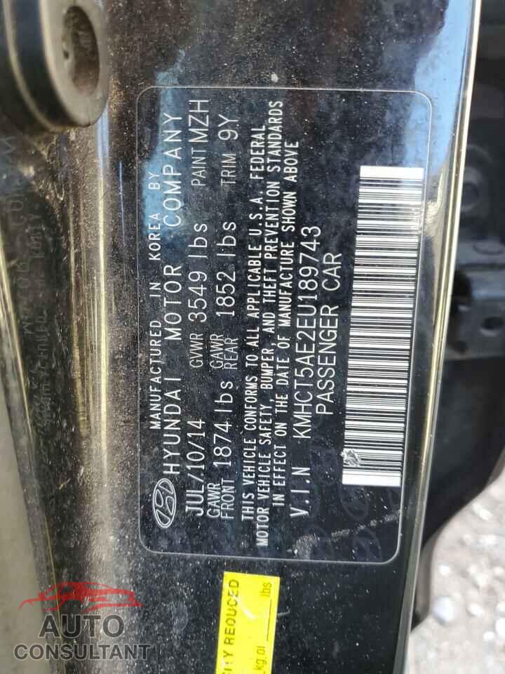 HYUNDAI ACCENT 2014 - KMHCT5AE2EU189743